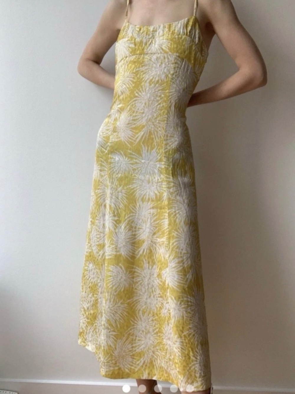 Rebecca Taylor Sunflower Ruched Long Dress Summer Vacation Resort Wedding Sz 12
